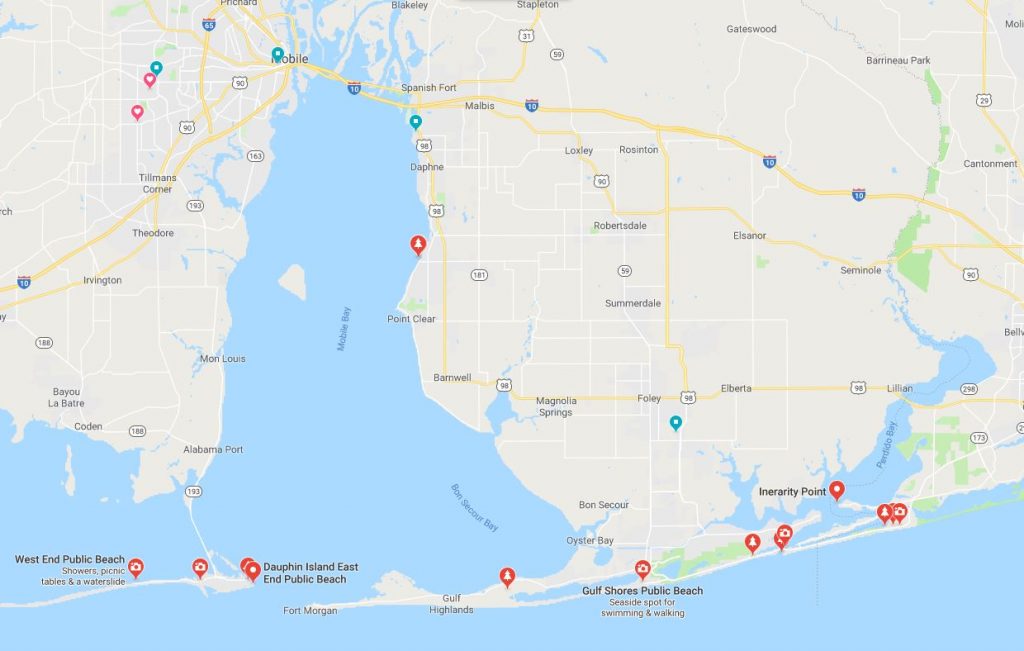 Is The City Of Mobile Alabama On The Beach?